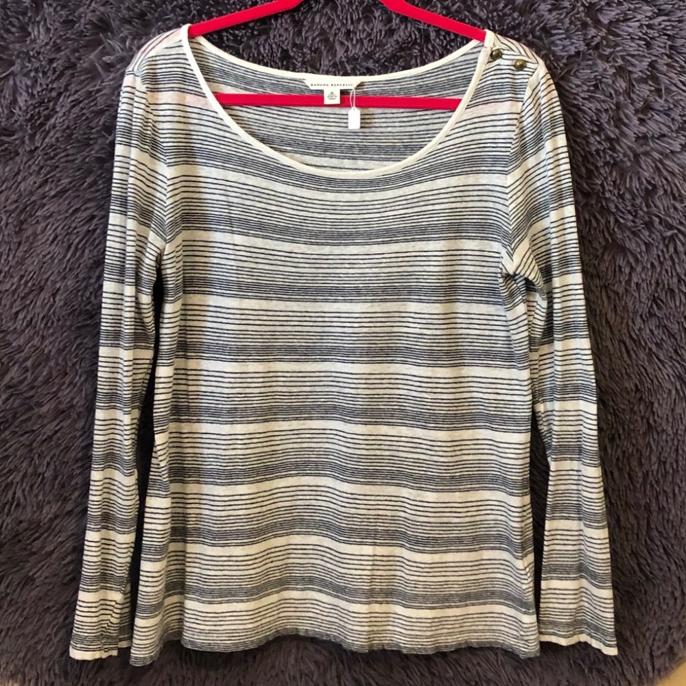 Blue & White Lightweight Long Sleeved T